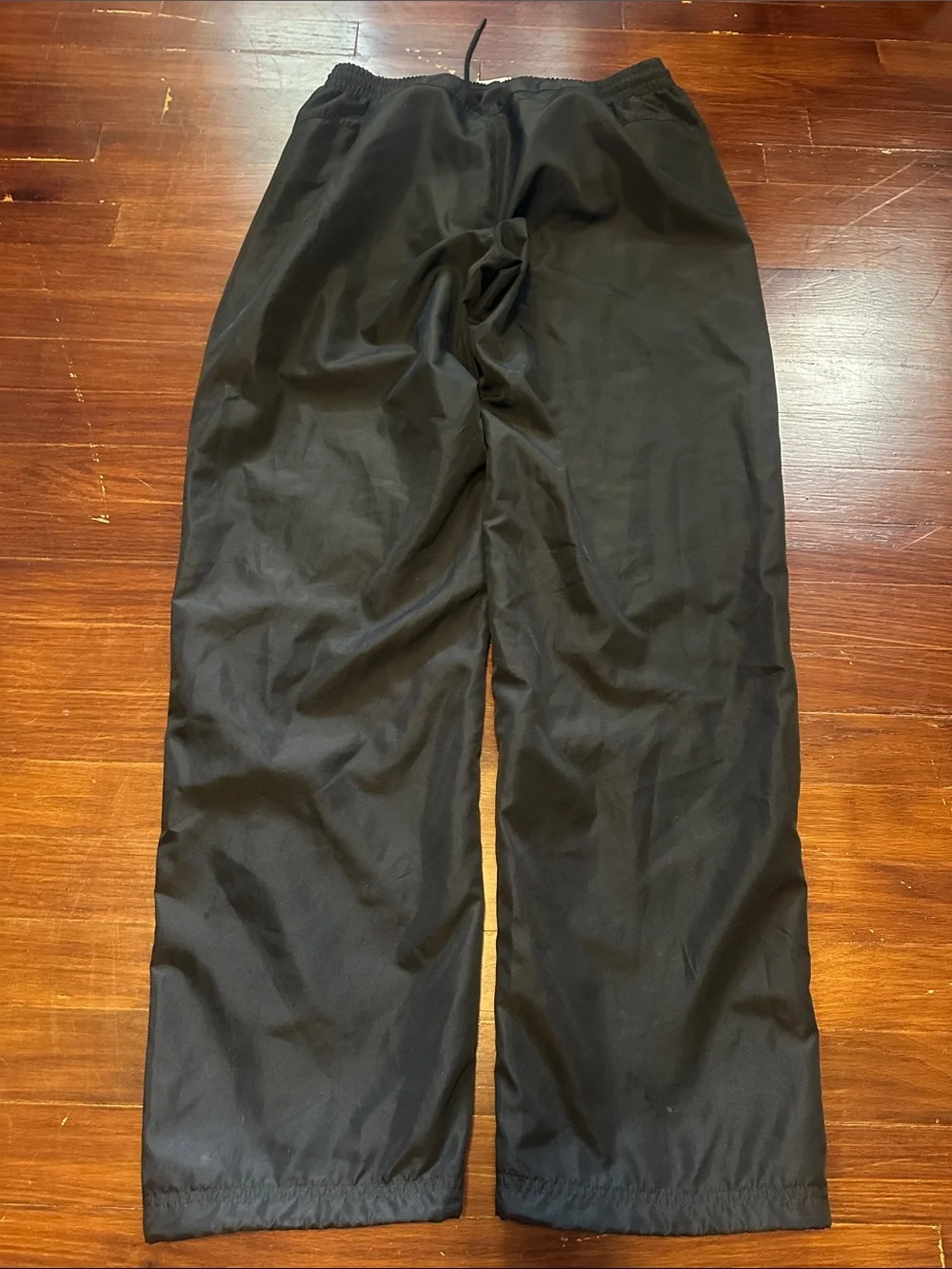 adidas Black Track Jacket and Pants with Yellow Trim, Men’s Medium